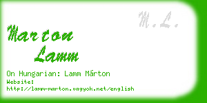 marton lamm business card