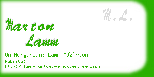 marton lamm business card